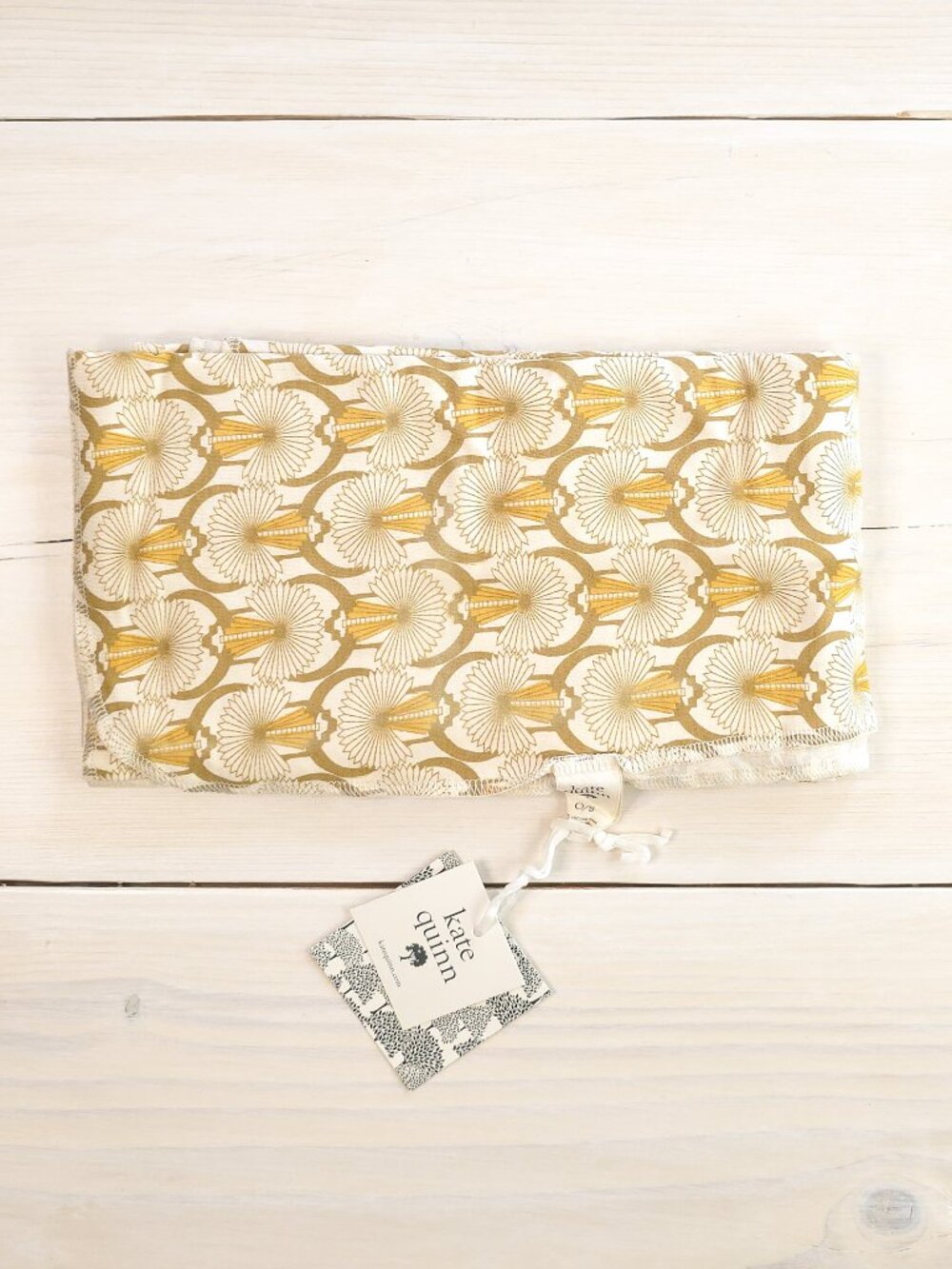 Kate Quinn Art Deco Neutral Swaddle Blanket New with Tags Bamboo Baby